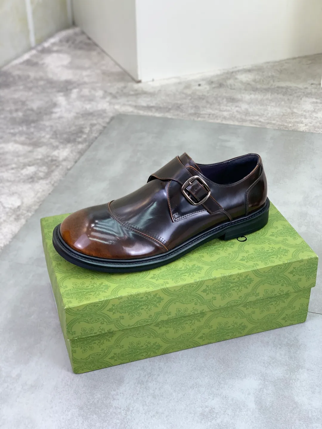 Men's Men's Shoes 💰P580 [New Style] 💰💎💎💎 [Gucci] GUCCI high-end men's formal business leather shoes, original order 1:1! Original imported high-end calfskin, original metal buckle, imported first-layer pigskin lining for feet, original high-end outsole, men's shoe size: 38-44